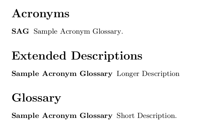 Glossary Latex